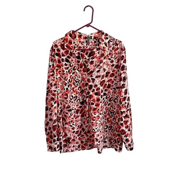 JONES New York Women’s Top Pink Animal Print Size XL - Picture 1 of 4